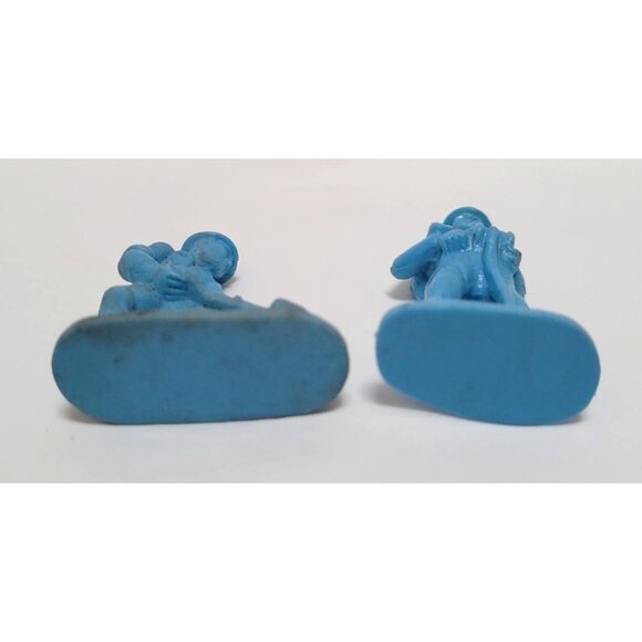 Lot of 2 Vintage Blue Hard Plastic Construction Worker Figures - Picture 6 of 6